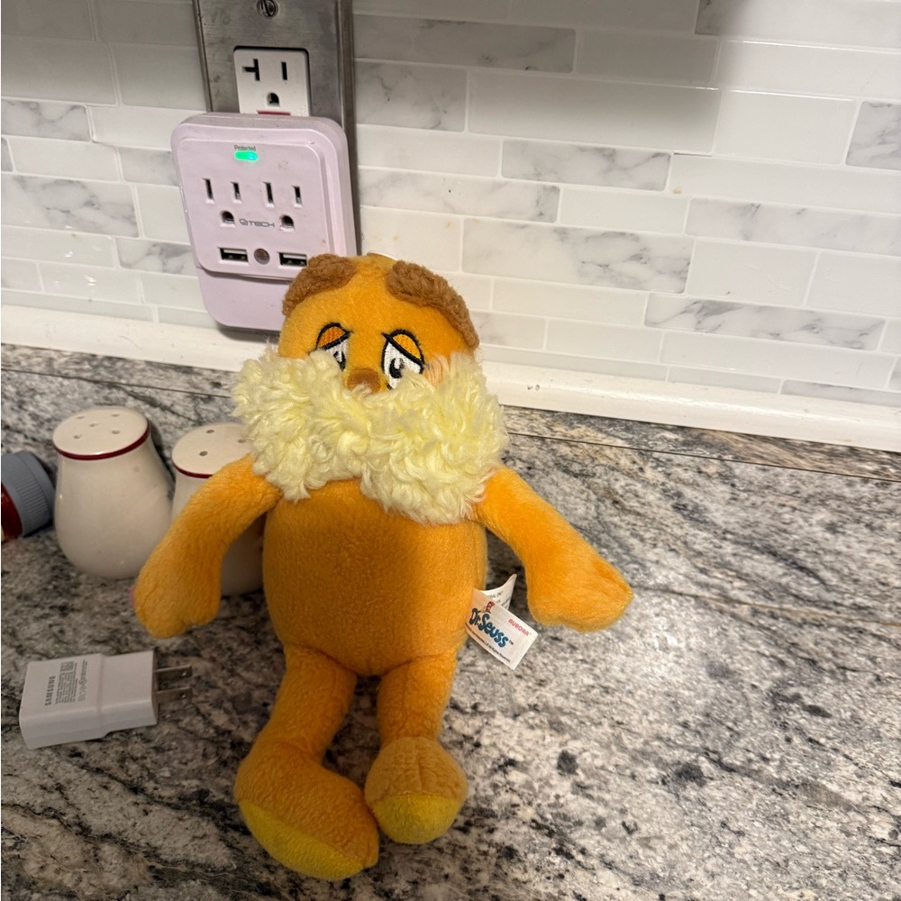 Dr. Seuss Orange Plush Lorax with White Tag
